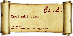 Csetneki Lina névjegykártya